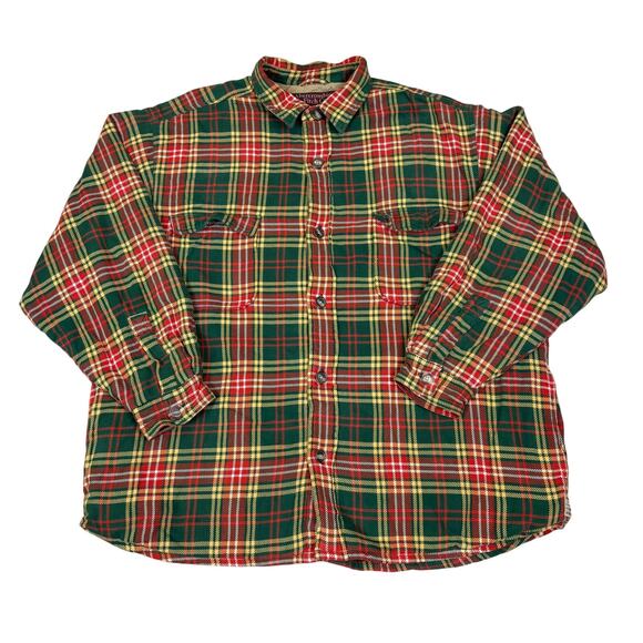 Vintage Abercrombie & Fitch Quilted Lined Flannel Shacket Overshirt XL - Picture 1 of 10